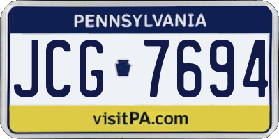 PA license plate JCG7694