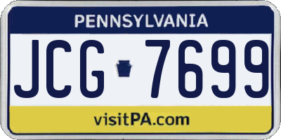 PA license plate JCG7699