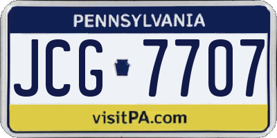 PA license plate JCG7707