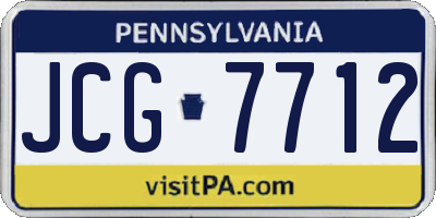 PA license plate JCG7712
