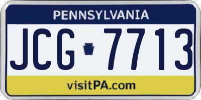 PA license plate JCG7713