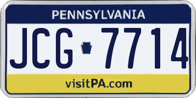 PA license plate JCG7714