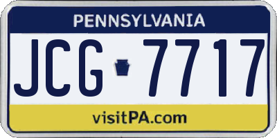 PA license plate JCG7717