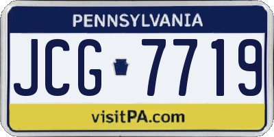 PA license plate JCG7719