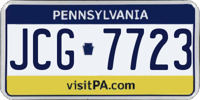 PA license plate JCG7723