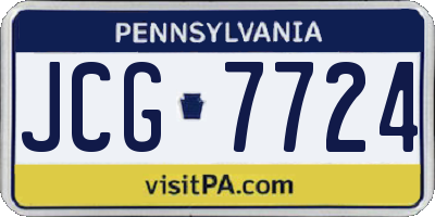 PA license plate JCG7724