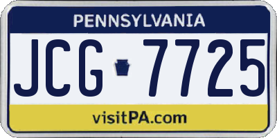 PA license plate JCG7725