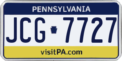 PA license plate JCG7727