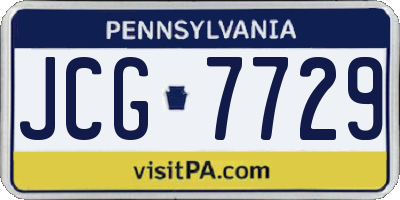PA license plate JCG7729