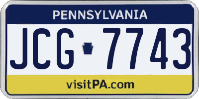 PA license plate JCG7743