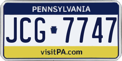 PA license plate JCG7747