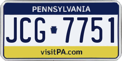 PA license plate JCG7751