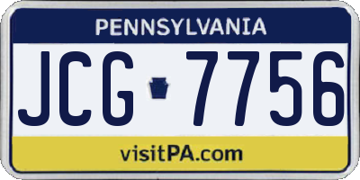 PA license plate JCG7756