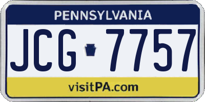 PA license plate JCG7757