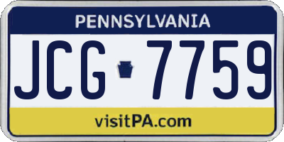 PA license plate JCG7759