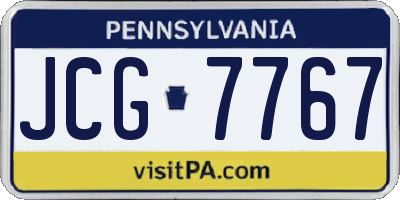 PA license plate JCG7767