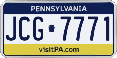 PA license plate JCG7771