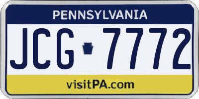PA license plate JCG7772