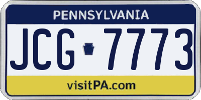 PA license plate JCG7773
