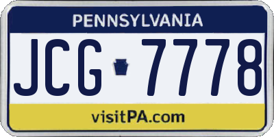 PA license plate JCG7778
