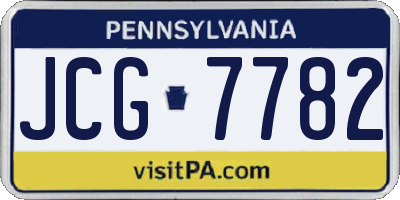 PA license plate JCG7782