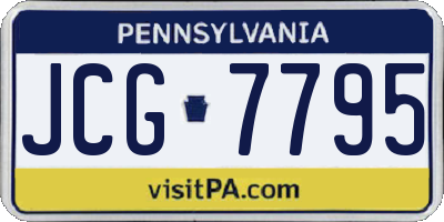 PA license plate JCG7795