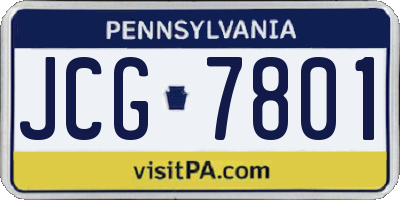 PA license plate JCG7801