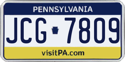 PA license plate JCG7809