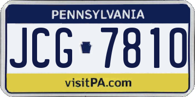 PA license plate JCG7810