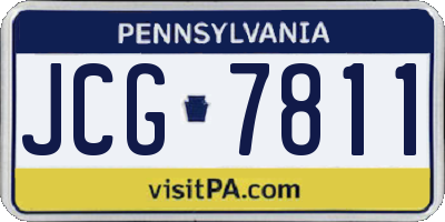 PA license plate JCG7811