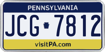 PA license plate JCG7812