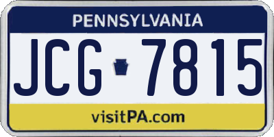 PA license plate JCG7815