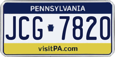 PA license plate JCG7820