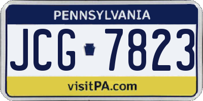 PA license plate JCG7823
