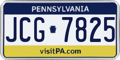 PA license plate JCG7825