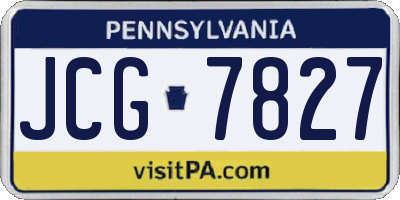 PA license plate JCG7827