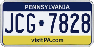 PA license plate JCG7828
