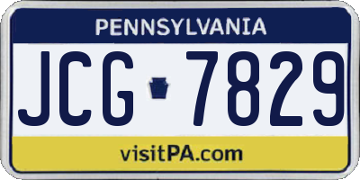 PA license plate JCG7829