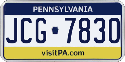 PA license plate JCG7830
