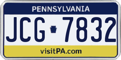 PA license plate JCG7832