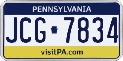 PA license plate JCG7834