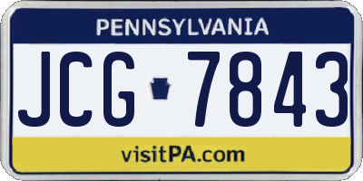 PA license plate JCG7843