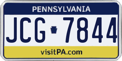 PA license plate JCG7844