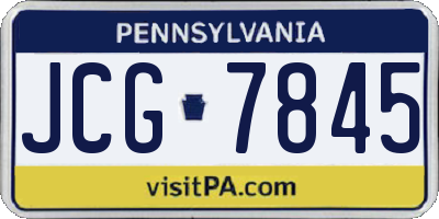 PA license plate JCG7845