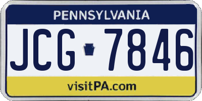 PA license plate JCG7846