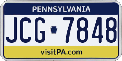 PA license plate JCG7848