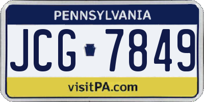 PA license plate JCG7849