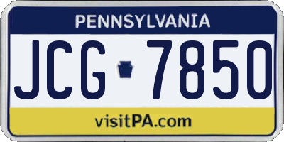 PA license plate JCG7850