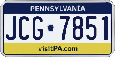 PA license plate JCG7851