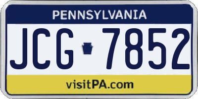 PA license plate JCG7852